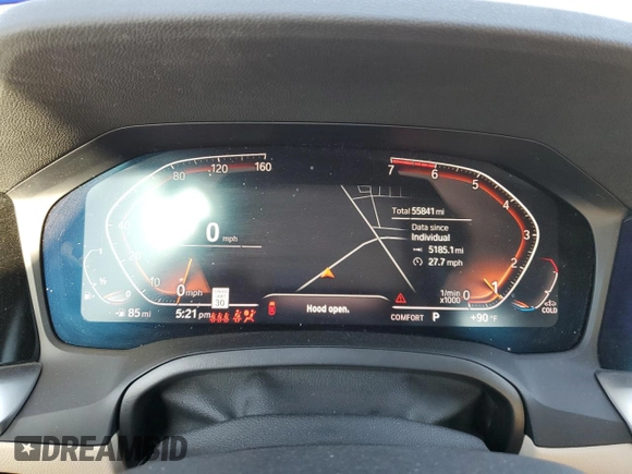 2020 BMW 3 Series 330i xDrive with VIN 3MW5R7J08L8B36516, listed as a Copart auction lot 53005595 with 55,841 mi miles and Salvage title. Bid and sale history available at DreamBid. Image 9.