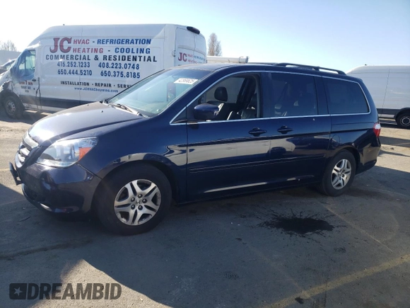 2005 Honda Odyssey EX-L with VIN 5FNRL38655B026224, listed as a Copart auction lot 42869625 with 188,332 mi miles and Salvage Title. Bid and sale history available at carsss.com. Image 1.