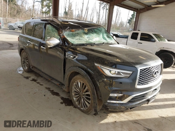 2021 Infiniti QX80 SENSORY with VIN JN8AZ2BC4M9475864, listed as a IAAI auction lot 41418111 with 61,878 mi miles. Bid and sale history available at carsss.com. Image 1.