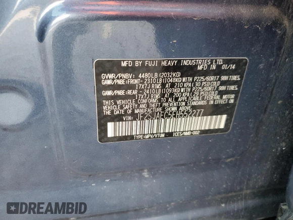 2014 Subaru Forester Premium z VIN JF2SJAEC5EH552277, wystawiony jako Copart lot #58333225 z przebiegiem 138 725 mil mil oraz Czysty tytuł • Clean title. Historia ofert i sprzedaży dostępna na DreamBid. Obrazek 13.