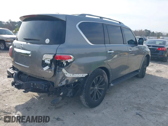 2018 Nissan Armada Platinum with VIN JN8AY2NF7J9331679, listed as a IAAI auction lot 41270116 with 115,433 mi miles. Bid and sale history available at carsss.com. Image 4.