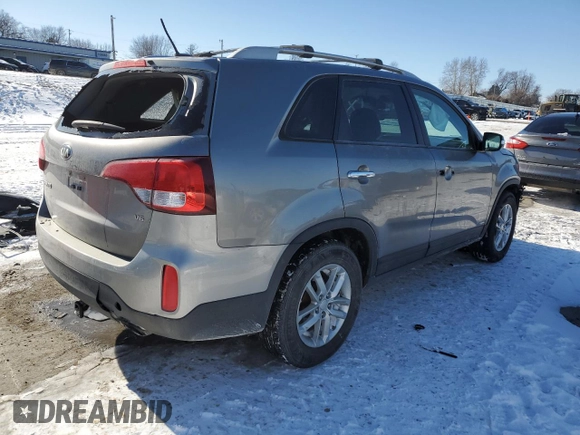 2015 Kia Sorento LX with VIN 5XYKTDA70FG646676, listed as a Copart auction lot 46360375 with 106,172 mi miles and Salvage Title. Bid and sale history available at carsss.com. Image 3.