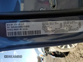 2021 Jeep Cherokee 80th Anniversary with VIN 1C4PJMMX4MD153019, listed as a Copart auction lot 52127245 with 75,120 mi miles and Salvage Title. Bid and sale history available at carsss.com. Image 13.