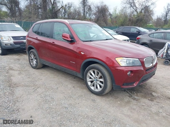 2013 BMW X3 xDrive28i with VIN 5UXWX9C52D0A23322, listed as a IAAI auction lot 42007867 with 96,275 mi miles. Bid and sale history available at carsss.com. Image 1.