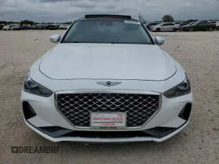 2021 Genesis G70 2.0T with VIN KMTG44LA2MU066726, listed as a Copart auction lot 50803555 with 28,618 mi miles and Salvage title. Bid and sale history available at DreamBid. Image 5.