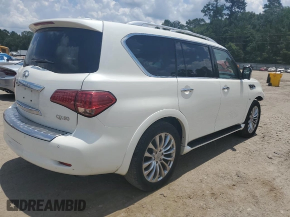 2016 Infiniti QX80 with VIN JN8AZ2NF3G9613436, listed as a Copart auction lot 62862395 with 116,374 mi miles and Salvage title. Bid and sale history available at DreamBid. Image 3.