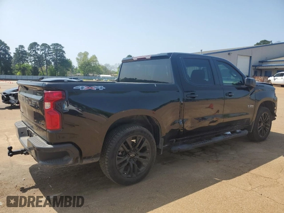 2021 Chevrolet Silverado 1500 RST with VIN 1GCUYEELXMZ422059, listed as a Copart auction lot 49437435 with 27,466 mi miles and Salvage Title. Bid and sale history available at carsss.com. Image 3.
