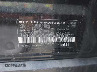 2022 Mitsubishi Outlander ES z VIN JA4J3TA89NZ054377, wystawiony jako IAAI lot #41747069 z przebiegiem 50 263 mil mil oraz . Historia ofert i sprzedaży dostępna na DreamBid. Obrazek 9.
