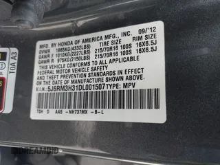 2013 Honda CR-V LX with VIN 5J6RM3H31DL001507, listed as a IAAI auction lot 41893759 with 74,315 mi miles. Bid and sale history available at carsss.com. Image 9.