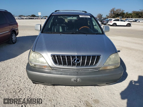 2001 Lexus RX 300 with VIN JTJGF10U310084013, listed as a Copart auction lot 77630024 with 0 mi miles and Salvage Title. Bid and sale history available at carsss.com. Image 5.