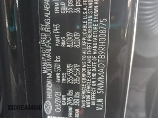 2024 Genesis GV70 2.5T z VIN 5NMMADTB9RH008775, wystawiony jako Copart lot #61373455 z przebiegiem 37 904 mil mil oraz Szkoda całkowita • Salvage title. Historia ofert i sprzedaży dostępna na DreamBid. Obrazek 12.