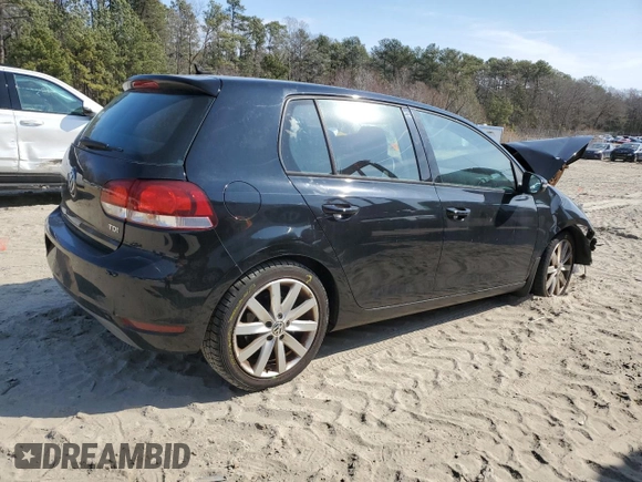 2011 Volkswagen Golf TDI z VIN WVWDM7AJ6BW175892, wystawiony jako Copart lot #47650205 z przebiegiem 88 864 mil mil oraz Szkoda całkowita • Salvage title. Historia ofert i sprzedaży dostępna na DreamBid. Obrazek 3.