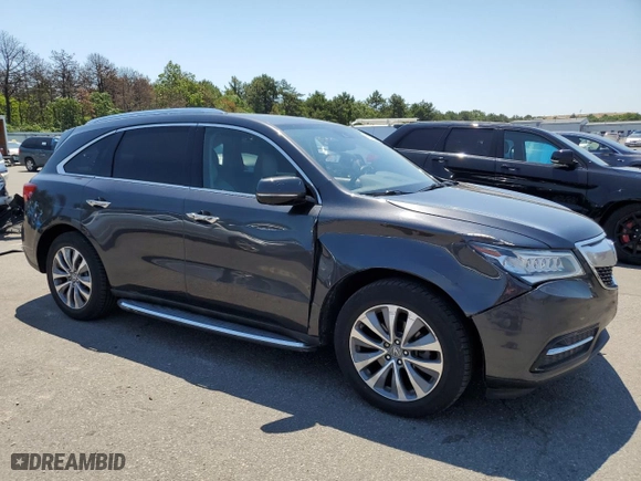 2014 Acura MDX Tech Pkg with VIN 5FRYD4H45EB049949, listed as a Copart auction lot 60289934 with 135,001 mi miles and Salvage Title. Bid and sale history available at carsss.com. Image 4.