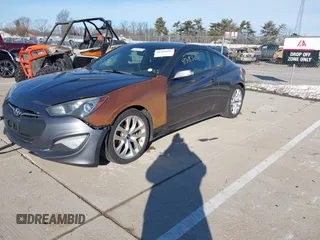 2013 Hyundai Genesis Coupe R-Spec with VIN KMHHU6KJ3DU108753, listed as a IAAI auction lot 41383041 with 114,474 mi miles and . Bid and sale history available at DreamBid. Image 2.