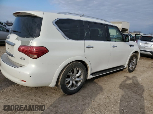 2013 Infiniti QX56 with VIN JN8AZ2NEXD9040540, listed as a Copart auction lot 47541055 with 187,686 mi miles and Salvage Title. Bid and sale history available at carsss.com. Image 3.