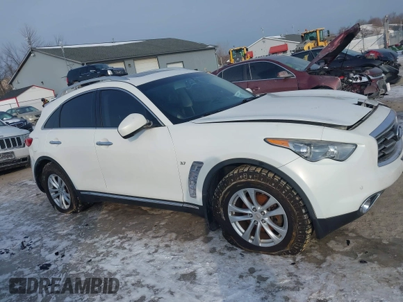 2015 Infiniti QX70 with VIN JN8CS1MW4FM481257, listed as a IAAI auction lot 41390187 with 127,892 mi miles and . Bid and sale history available at DreamBid. Image 13.