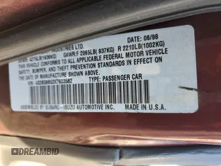 1999 Subaru Legacy Outback z VIN 4S3BG6853X7603582, wystawiony jako Copart lot #42632735 z przebiegiem 183 424 mil mil oraz Szkoda całkowita • Salvage title. Historia ofert i sprzedaży dostępna na DreamBid. Obrazek 12.