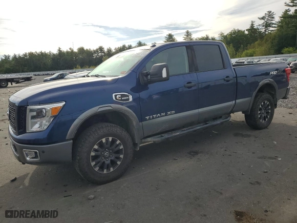 2017 Nissan Titan XD PRO-4X with VIN 1N6BA1F41HN567531, listed as a Copart auction lot 72682124 with 140,134 mi miles and Salvage Title. Bid and sale history available at carsss.com. Image 1.