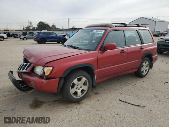 2002 Subaru Forester S w/Premium Pkg with VIN JF1SF656X2H736719, listed as a Copart auction lot 47633405 with 63,397 mi miles and Salvage Title. Bid and sale history available at carsss.com. Image 1.