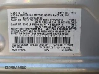 2014 Mitsubishi Outlander Sport ES with VIN 4A4AP3AUXEE003879, listed as a IAAI auction lot 41862379 with 65,297 mi miles. Bid and sale history available at carsss.com. Image 9.