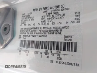 2023 Ford Transit Connect XLT with VIN NM0LS7T28P1572755, listed as a IAAI auction lot 41625158 with 24,709 mi miles and . Bid and sale history available at DreamBid. Image 9.