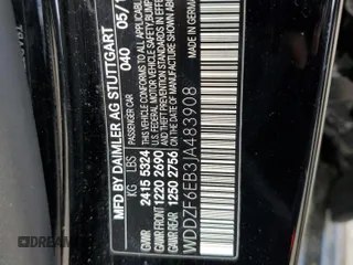 2018 Mercedes-Benz E-Class AMG E 43 with VIN WDDZF6EB3JA483908, listed as a Copart auction lot 51700332 with 0 mi miles. Bid and sale history available at carsss.com. Image 10.