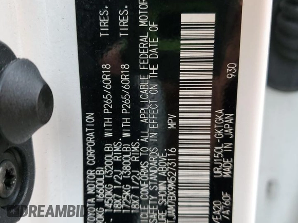 2021 Lexus GX 460 Premium with VIN JTJAM7BX9M5273116, listed as a Copart auction lot 58846505 with 54,757 mi miles and Clean title. Bid and sale history available at DreamBid. Image 14.
