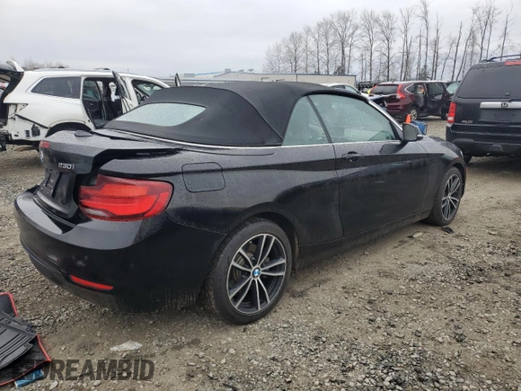 2020 BMW 2 Series 230i xDrive with VIN WBA2K1C08L7F94997, listed as a Copart auction lot 43188415 with 64,545 mi miles and Salvage Title. Bid and sale history available at carsss.com. Image 3.