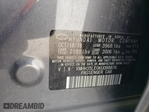2019 Hyundai Elantra GT with VIN KMHH35LE0KU088876, listed as a Copart auction lot 69806904 with 79,925 mi miles and Salvage Title. Bid and sale history available at carsss.com. Image 12.
