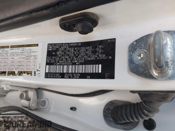 2010 Lexus GX 460 with VIN JTJBM7FX4A5005200, listed as a IAAI auction lot 42018314 with 271,553 mi miles and . Bid and sale history available at DreamBid. Image 9.