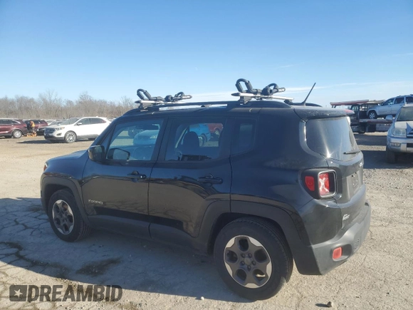 2015 Jeep Renegade Latitude with VIN ZACCJABH9FPB80553, listed as a Copart auction lot 83657494 with 76,005 mi miles and Salvage Title. Bid and sale history available at carsss.com. Image 2.