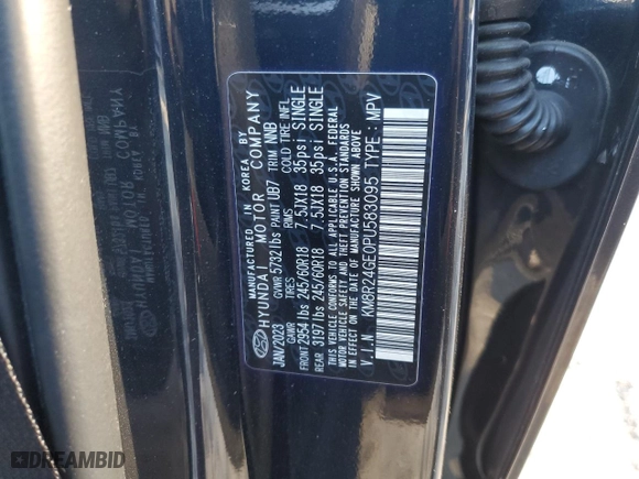 2023 Hyundai Palisade SEL with VIN KM8R24GE0PU583095, listed as a Copart auction lot 89251385 with 29,699 mi miles and Non Repairable. Bid and sale history available at carsss.com. Image 14.