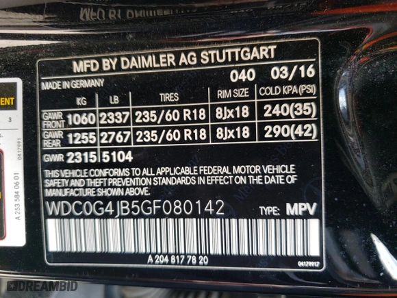 2016 Mercedes-Benz GLC with VIN WDC0G4JB5GF080142, listed as a Copart auction lot 51822655 with 94,007 mi miles and Clean Title. Bid and sale history available at carsss.com. Image 13.