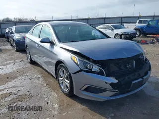 2016 Hyundai Sonata SE z VIN 5NPE24AF6GH425472, wystawiony jako IAAI lot #41569396 z przebiegiem 76 011 mil mil oraz . Historia ofert i sprzedaży dostępna na DreamBid. Obrazek 1.
