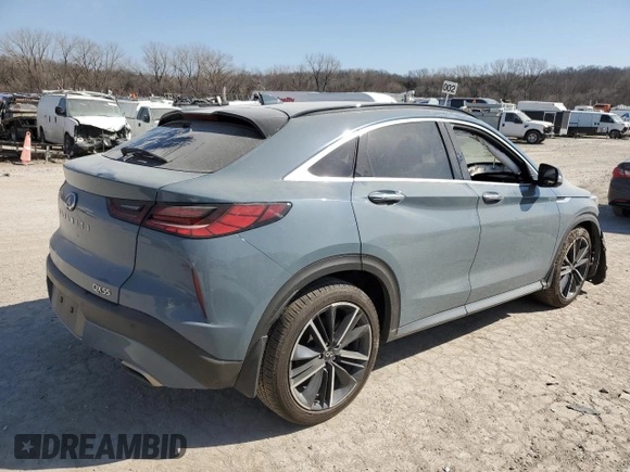 2023 Infiniti QX55 Essential with VIN 3PCAJ5KR7PF115801, listed as a Copart auction lot 48734335 with 20,898 mi miles and Salvage title. Bid and sale history available at DreamBid. Image 3.