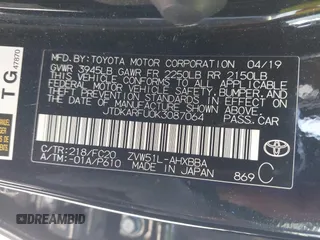 2019 Toyota Prius L Eco with VIN JTDKARFU0K3087064, listed as a IAAI auction lot 41986365 with 81,735 mi miles. Bid and sale history available at carsss.com. Image 9.