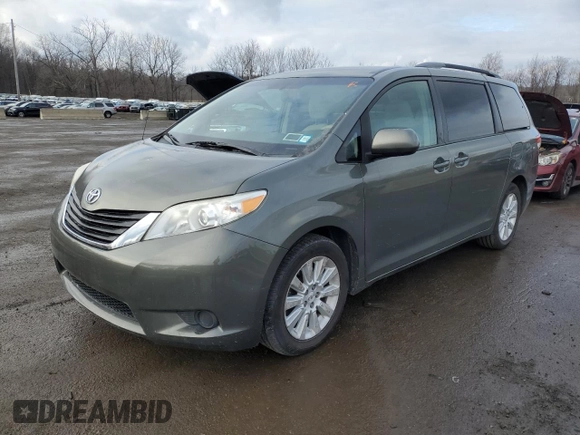 2012 Toyota Sienna LE with VIN 5TDJK3DC8CS033415, listed as a Copart auction lot 89263775 with 221,568 mi miles and Salvage Title. Bid and sale history available at carsss.com. Image 1.