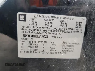 2014 GMC Terrain SLE with VIN 2GKALMEK6E6198731, listed as a Copart auction lot 54182475 with 260,214 mi miles and Salvage title. Bid and sale history available at DreamBid. Image 13.