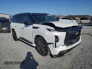 2025 Infiniti QX80 AUTOGRAPH with VIN JN8AZ3CC3S9601746, listed as a Copart auction lot 43391885 with 1,235 mi miles and Salvage Title. Bid and sale history available at carsss.com. Image 4.