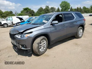 2019 Chevrolet Traverse LT Cloth z VIN 1GNERGKW5KJ291265, wystawiony jako Copart lot #55849985 z przebiegiem 52 651 mil mil oraz Szkoda całkowita • Salvage title. Historia ofert i sprzedaży dostępna na DreamBid. Obrazek 1.