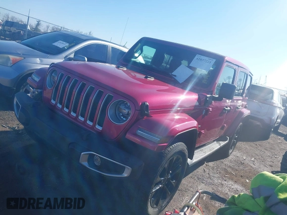 2021 Jeep Wrangler Unlimited Sahara with VIN 1C4JJXP63MW863995, listed as a IAAI auction lot 42037221 with 41,308 mi miles and . Bid and sale history available at DreamBid. Image 17.