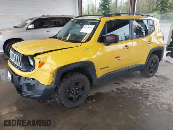 2017 Jeep Renegade Sport with VIN ZACCJBAB2HPF30093, listed as a IAAI auction lot 41974001 with 116,855 mi miles and . Bid and sale history available at carsss.com. Image 2.