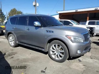 2014 Infiniti QX80 with VIN JN8AZ2NE0E9062824, listed as a Copart auction lot 47254975 with 144,974 mi miles and Salvage Title. Bid and sale history available at carsss.com. Image 4.