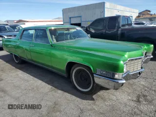 1969 Cadillac Brougham z VIN P9173311, wystawiony jako Copart lot #77826624 z przebiegiem 32 340 mil mil oraz Szkody całkowita. Historia ofert i sprzedaży dostępna na DreamBid. Obrazek 4.