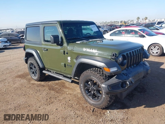 2021 Jeep Wrangler Sport S with VIN 1C4HJXAG0MW552427, listed as a IAAI auction lot 41643643 with 53,013 mi miles and . Bid and sale history available at DreamBid. Image 1.