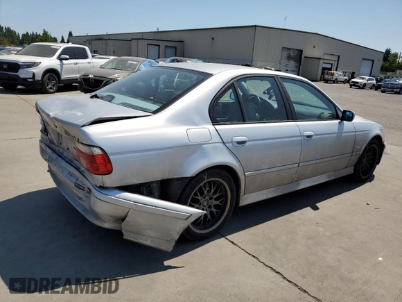 2002 BMW 5 Series 530i with VIN WBADT53482CE93903, listed as a Copart auction lot 43745445 with 0 mi miles and Salvage Title. Bid and sale history available at carsss.com. Image 3.