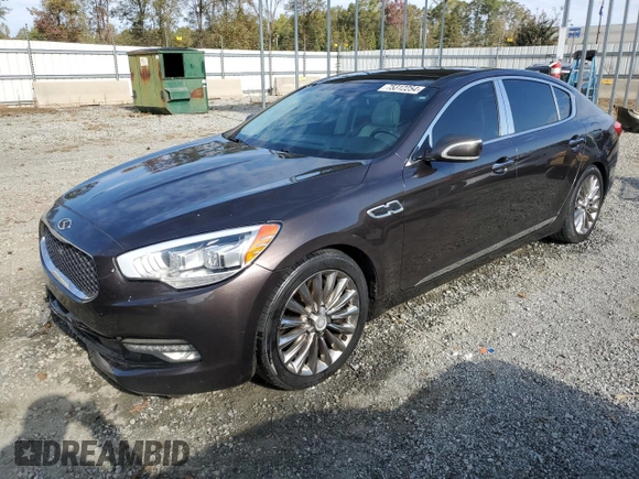2015 Kia K900 Luxury with VIN KNALW4D48F6022332, listed as a Copart auction lot 75312254 with 167,589 mi miles and Salvage Title. Bid and sale history available at carsss.com. Image 1.