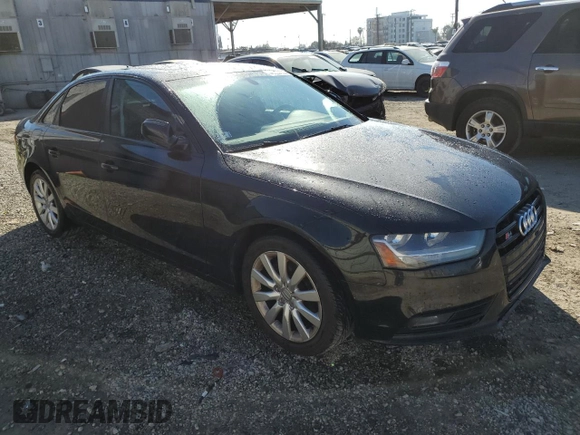 2014 Audi A4 Premium with VIN WAUAFAFL4EN027395, listed as a Copart auction lot 46329005 with 113,915 mi miles and Salvage Title. Bid and sale history available at carsss.com. Image 4.