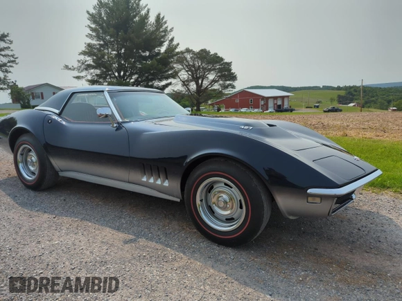 1968 Chevrolet Corvette z VIN 194678S400179, wystawiony jako Copart lot #59694455 z przebiegiem 23 679 mil mil oraz Czysty tytuł • Clean title. Historia ofert i sprzedaży dostępna na DreamBid. Obrazek 1.