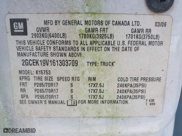 2006 Chevrolet Silverado 1500 LT1 with VIN 2GCEK19V161303709, listed as a IAAI auction lot 40294788 with 211,821 mi miles. Bid and sale history available at carsss.com. Image 9.